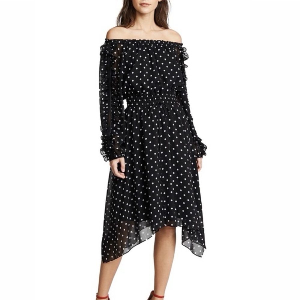Club Monaco polka dot midi dress